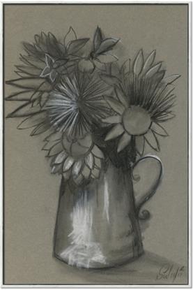 Picture of Charcoal Flower Drawing I