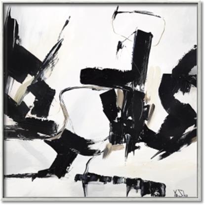 Picture of Black Abstract with Fine Line