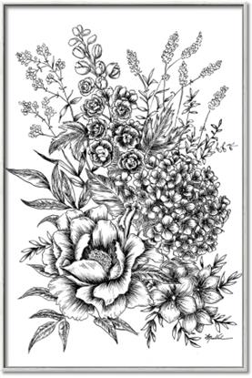 Picture of Sketched Flower II