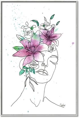 Picture of Purple and Green Floral Figurative