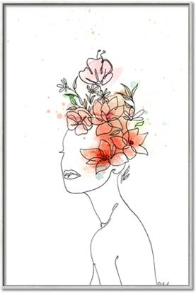 Picture of Orange Floral Figurative