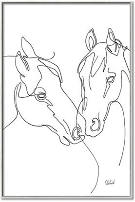 Picture of Line Drawn Horses II 