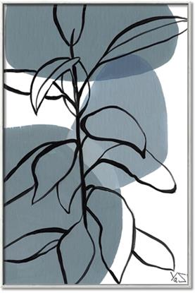 Picture of Blue Geo with Leaves I