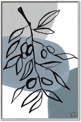 Picture of Blue Geo with Leaves II 