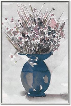 Picture of Blue Pot of Daisies
