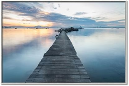 Picture of Wooden bridge view of sunrise