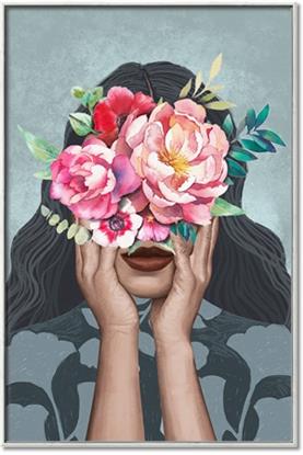 Picture of Girl with bouquet of flowers II