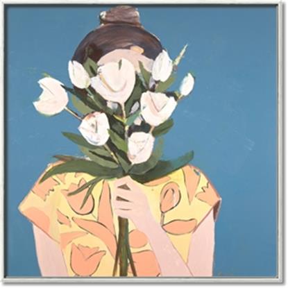 Picture of Girl with bouquet of flowers