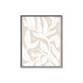 Picture of White Leaves on Beige _GroupedProduct_Rectangle_Portrait_Canvas_Framed_