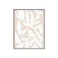 Picture of White Leaves on Beige _GroupedProduct_Rectangle_Portrait_Canvas_Framed_