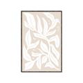 Picture of White Leaves on Beige _GroupedProduct_Rectangle_Portrait_Canvas_Framed_
