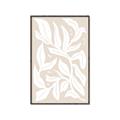Picture of White Leaves on Beige _GroupedProduct_Rectangle_Portrait_Canvas_Framed_