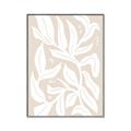 Picture of White Leaves on Beige _GroupedProduct_Rectangle_Portrait_Canvas_Framed_