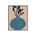 Picture of Lonely Plant on Blue Vase _GroupedProduct_Rectangle_Portrait_Canvas_Framed_