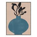 Picture of Lonely Plant on Blue Vase _GroupedProduct_Rectangle_Portrait_Canvas_Framed_