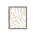 Picture of White Leaves on Beige _GroupedProduct_Rectangle_Portrait_Framed_Matted_