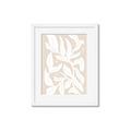 Picture of White Leaves on Beige _GroupedProduct_Rectangle_Portrait_Framed_Matted_