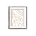 Picture of White Leaves on Beige _GroupedProduct_Rectangle_Portrait_Framed_Matted_