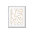 Picture of White Leaves on Beige _GroupedProduct_Rectangle_Portrait_Framed_Matted_