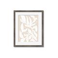 Picture of White Leaves on Beige _GroupedProduct_Rectangle_Portrait_Framed_Matted_