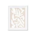 Picture of White Leaves on Beige _GroupedProduct_Rectangle_Portrait_Framed_Matted_