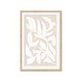 Picture of White Leaves on Beige _GroupedProduct_Rectangle_Portrait_Framed_Matted_