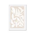 Picture of White Leaves on Beige _GroupedProduct_Rectangle_Portrait_Framed_Matted_