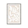 Picture of White Leaves on Beige _GroupedProduct_Rectangle_Portrait_Framed_Matted_