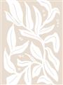 Picture of White Leaves on Beige _GroupedProduct_Rectangle_Portrait_Unframed_Print_Only_