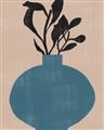 Picture of Lonely Plant on Blue Vase _GroupedProduct_Rectangle_Portrait_Unframed_Print_Only_