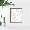 Picture of White Leaves on Beige _GroupedProduct_Rectangle_Portrait_Canvas_Framed_
