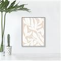 Picture of White Leaves on Beige _GroupedProduct_Rectangle_Portrait_Canvas_Framed_
