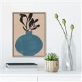 Picture of Lonely Plant on Blue Vase _GroupedProduct_Rectangle_Portrait_Canvas_Framed_