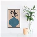 Picture of Lonely Plant on Blue Vase _GroupedProduct_Rectangle_Portrait_Canvas_Framed_