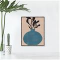 Picture of Lonely Plant on Blue Vase _GroupedProduct_Rectangle_Portrait_Canvas_Framed_
