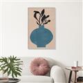 Picture of Lonely Plant on Blue Vase _GroupedProduct_Rectangle_Portrait_Canvas_Framed_