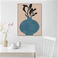Picture of Lonely Plant on Blue Vase _GroupedProduct_Rectangle_Portrait_Canvas_Framed_