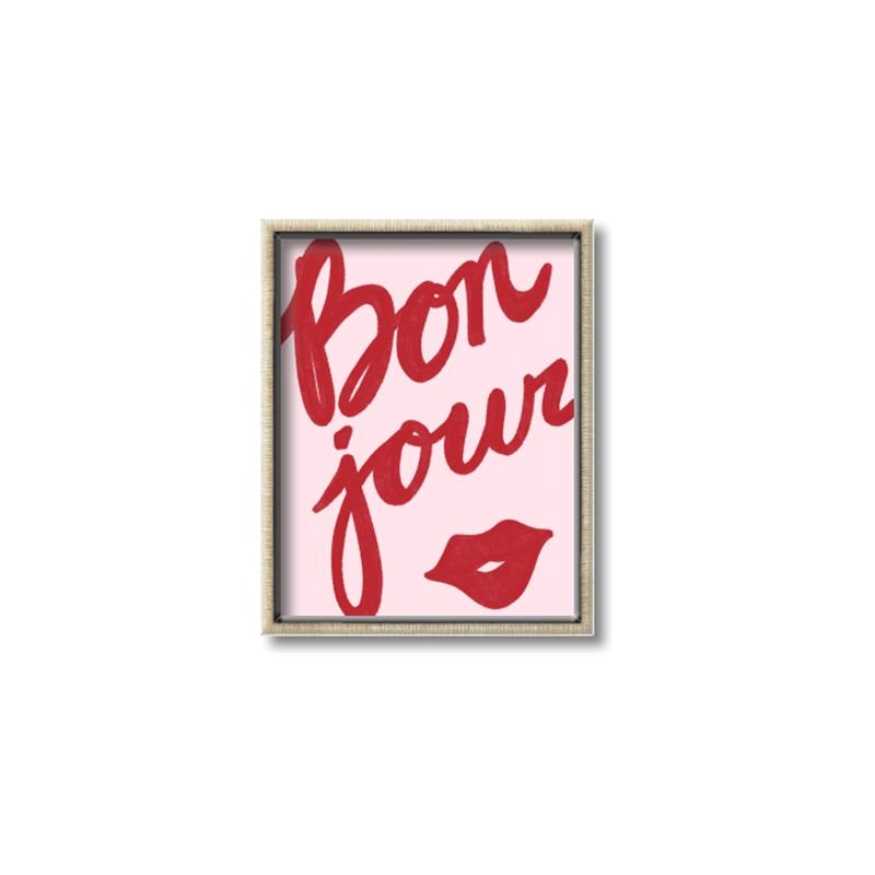 Picture of Red Bonjour Lip _GroupedProduct_Rectangle_Portrait_Canvas_Framed_