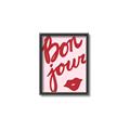 Picture of Red Bonjour Lip _GroupedProduct_Rectangle_Portrait_Canvas_Framed_