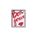 Picture of Red Bonjour Lip _GroupedProduct_Rectangle_Portrait_Canvas_Framed_