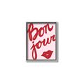Picture of Red Bonjour Lip _GroupedProduct_Rectangle_Portrait_Canvas_Framed_