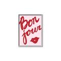 Picture of Red Bonjour Lip _GroupedProduct_Rectangle_Portrait_Canvas_Framed_