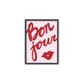 Picture of Red Bonjour Lip _GroupedProduct_Rectangle_Portrait_Canvas_Framed_