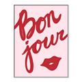 Picture of Red Bonjour Lip _GroupedProduct_Rectangle_Portrait_Canvas_Framed_