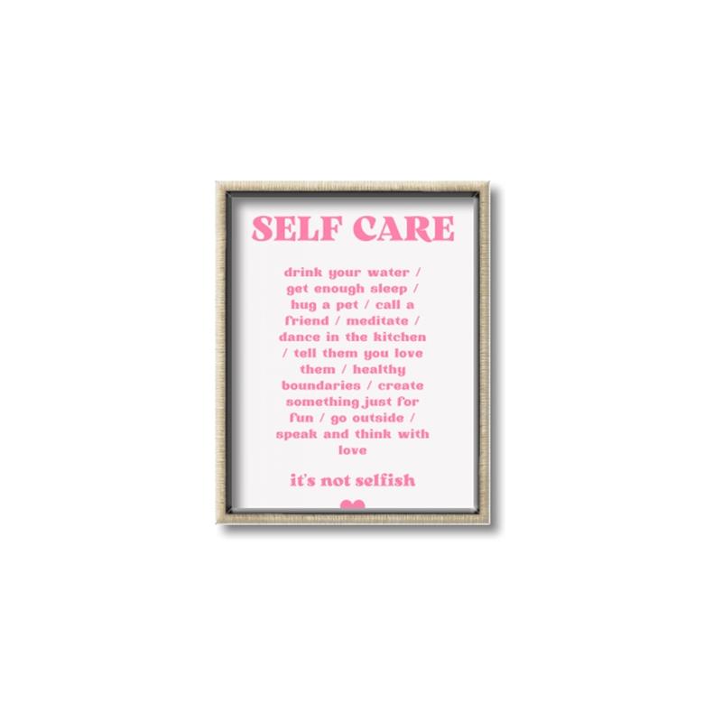 Picture of Pink Self Care _GroupedProduct_Rectangle_Portrait_Canvas_Framed_