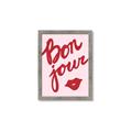 Picture of Red Bonjour Lip _GroupedProduct_Rectangle_Portrait_Framed_Matted_