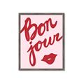 Picture of Red Bonjour Lip _GroupedProduct_Rectangle_Portrait_Framed_Matted_
