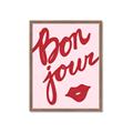 Picture of Red Bonjour Lip _GroupedProduct_Rectangle_Portrait_Framed_Matted_