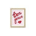 Picture of Red Bonjour Lip _GroupedProduct_Rectangle_Portrait_Framed_Matted_