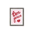 Picture of Red Bonjour Lip _GroupedProduct_Rectangle_Portrait_Framed_Matted_